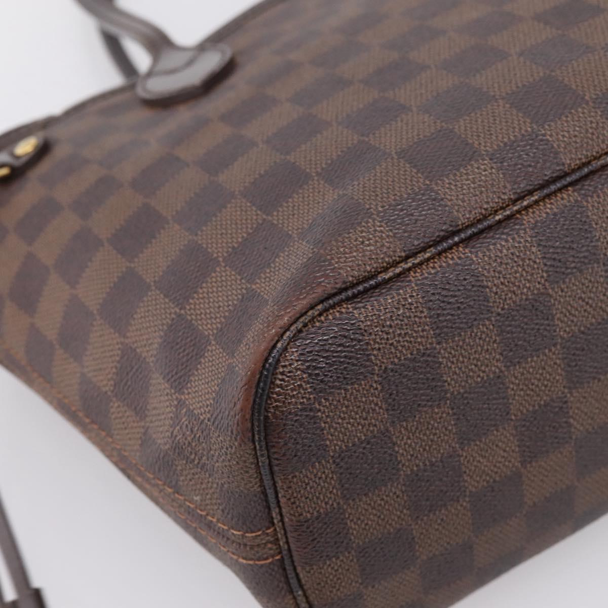 LOUIS VUITTON Damier Ebene Neverfull PM Tote Bag N51109 LV Auth 197506
