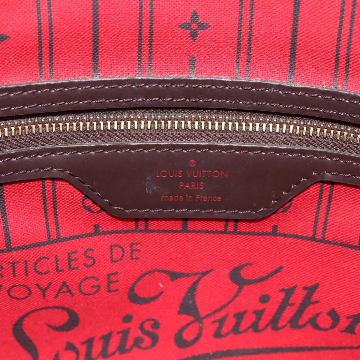 LOUIS VUITTON Damier Ebene Neverfull PM Tote Bag N51109 LV Auth 197506