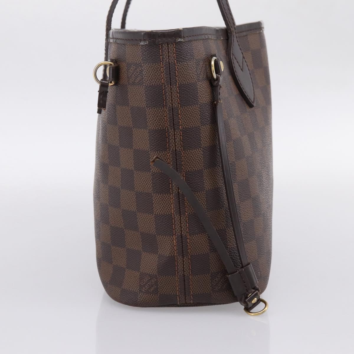 LOUIS VUITTON Damier Ebene Neverfull PM Tote Bag N51109 LV Auth 197506