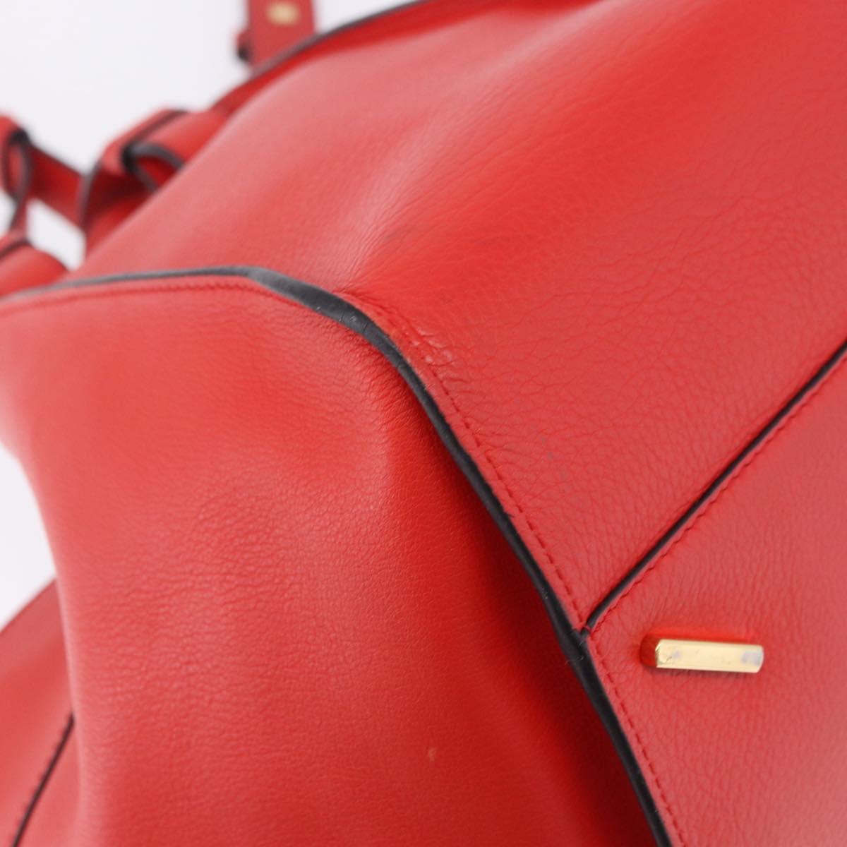 LOEWE Hammock Hand Bag Leather 2way Red Gold Auth 197512A