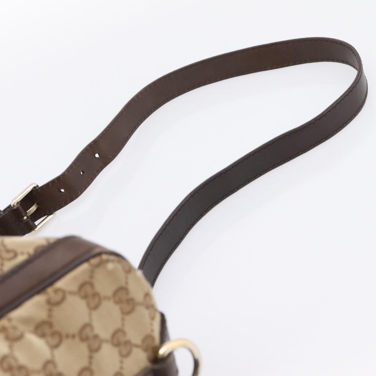 GUCCI GG Canvas Web Sherry Line Boston Bag 2way Beige Gold 247205 Auth 197515