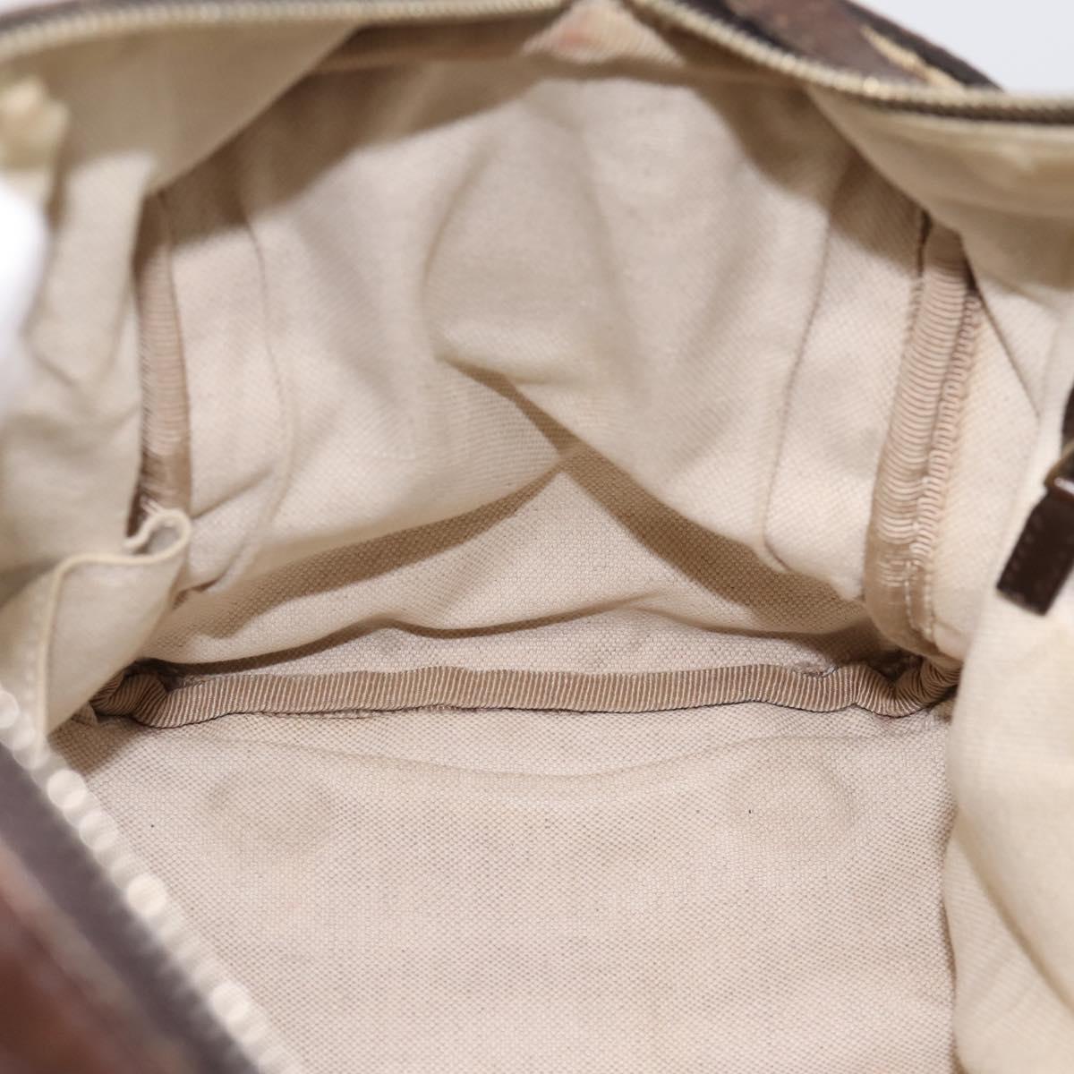 GUCCI GG Canvas Web Sherry Line Boston Bag 2way Beige Gold 247205 Auth 197515