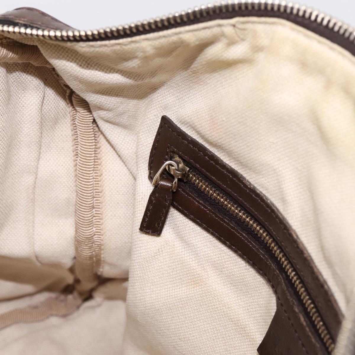 GUCCI GG Canvas Web Sherry Line Boston Bag 2way Beige Gold 247205 Auth 197515