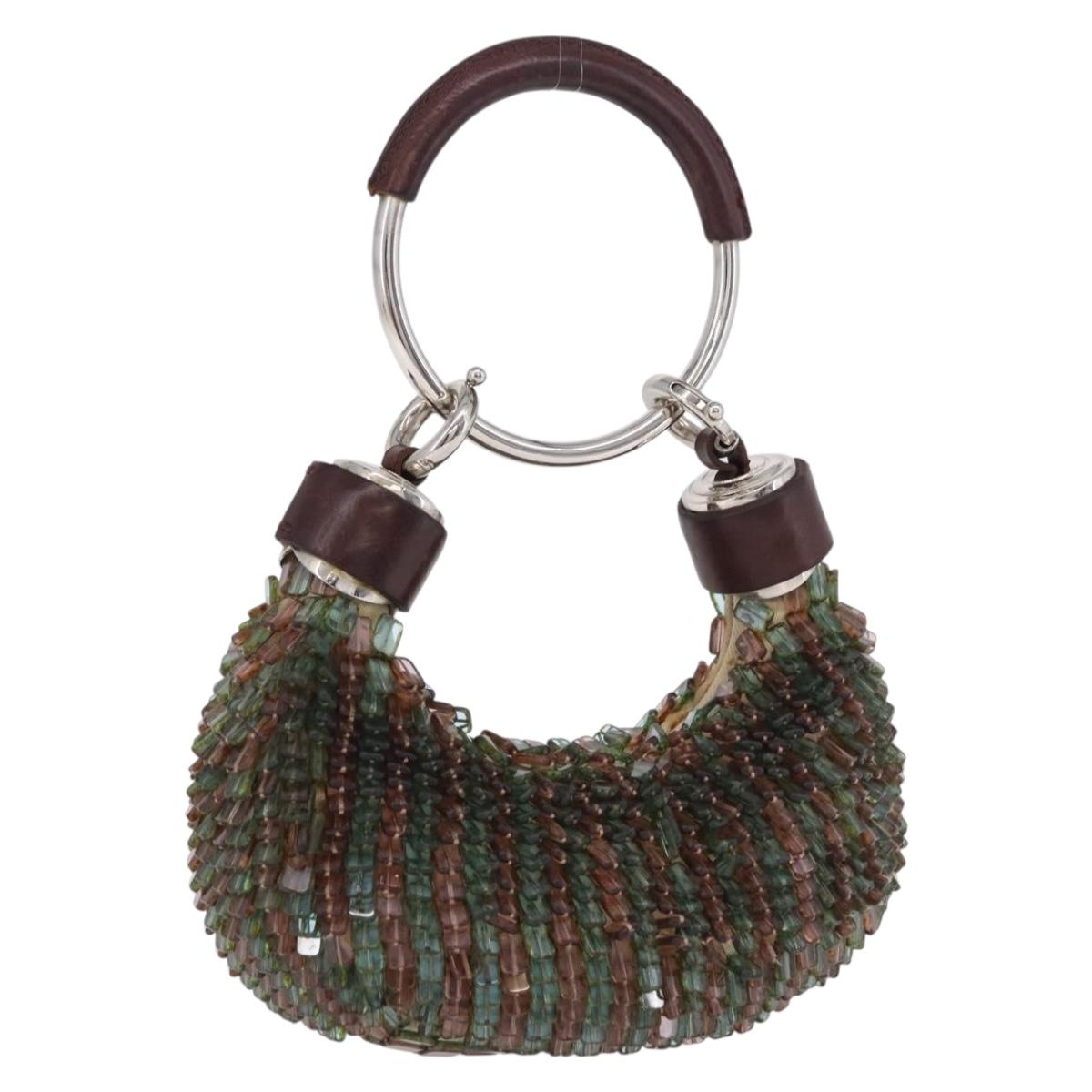 Chloe Bracelet Bag Phoebe Philo Era Beads Green Silver Auth 197517SM