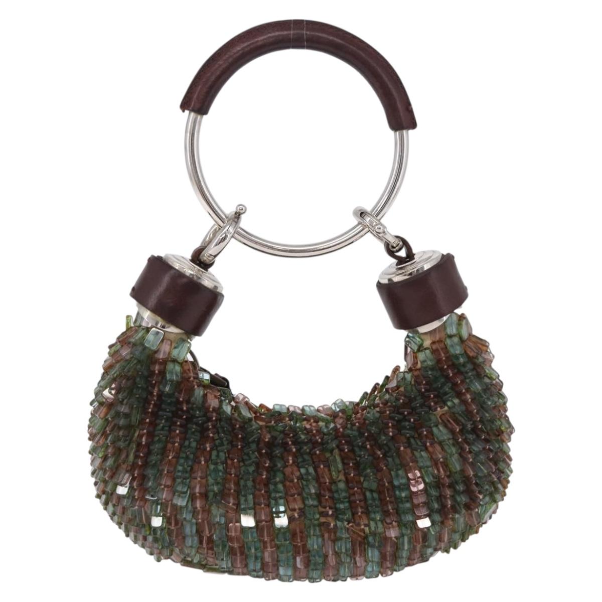Chloe Bracelet Bag Phoebe Philo Era Beads Green Silver Auth 197517SM