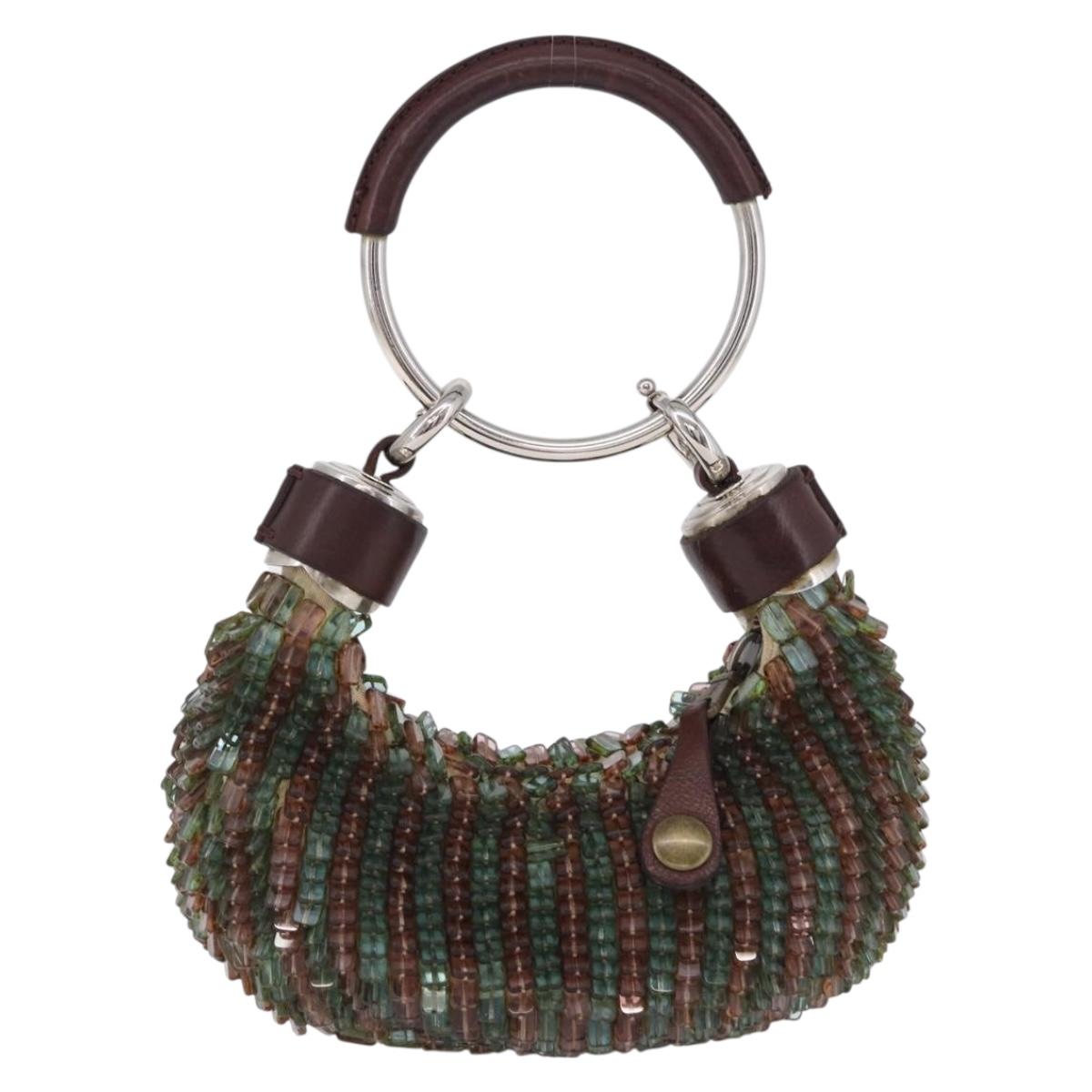 Chloe Bracelet Bag Phoebe Philo Era Beads Green Silver Auth 197517SM