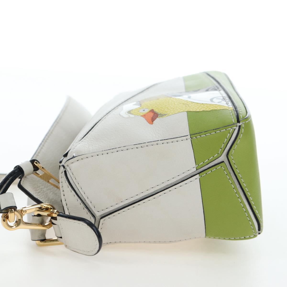 LOEWE × Studio Ghibli Puzzle Bag mini Leather 2way Ivory Gold Auth 197518SM