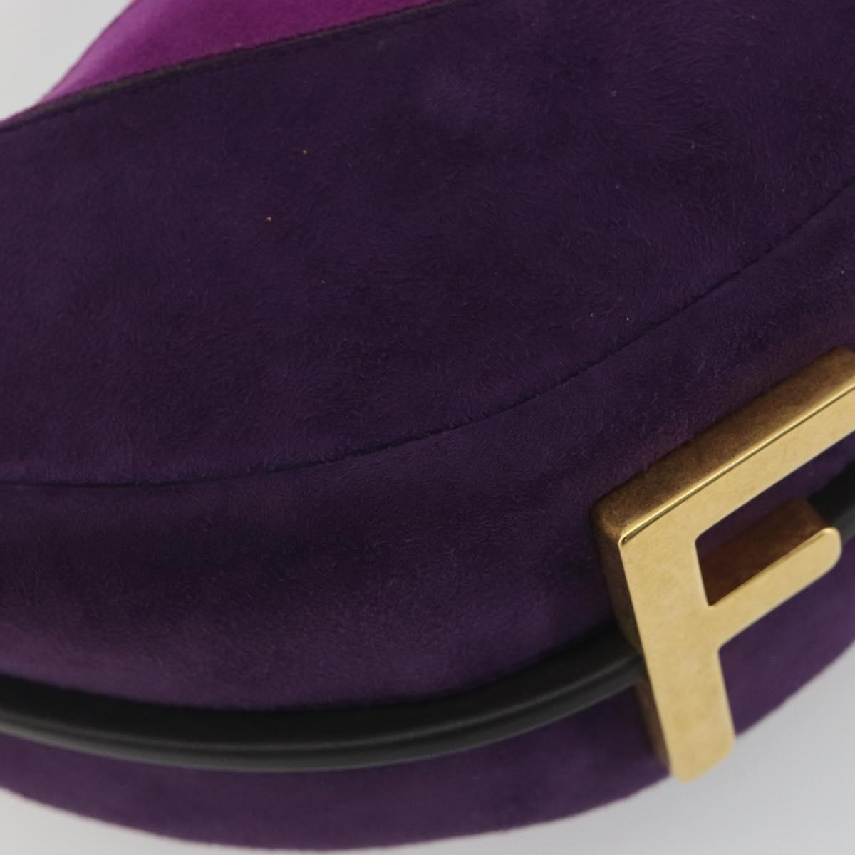FENDI Graffiti Shoulder Bag Leather Multicolor Gold Auth 197520M
