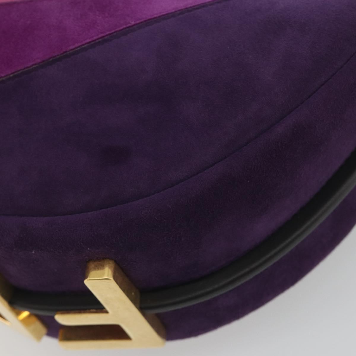 FENDI Graffiti Shoulder Bag Leather Multicolor Gold Auth 197520M