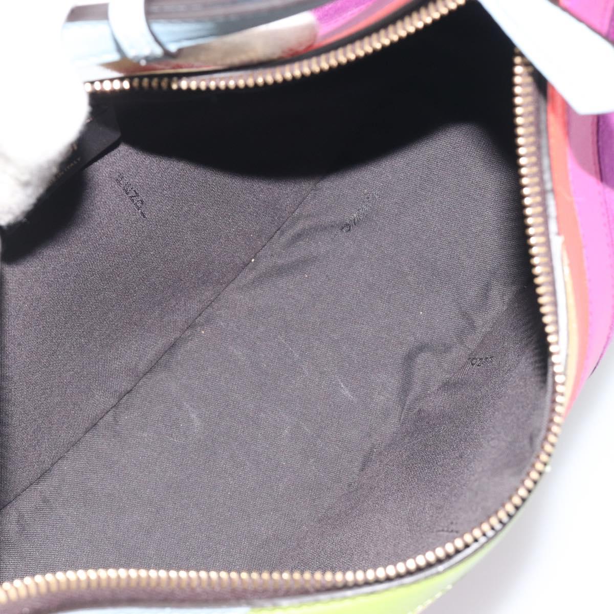 FENDI Graffiti Shoulder Bag Leather Multicolor Gold Auth 197520M