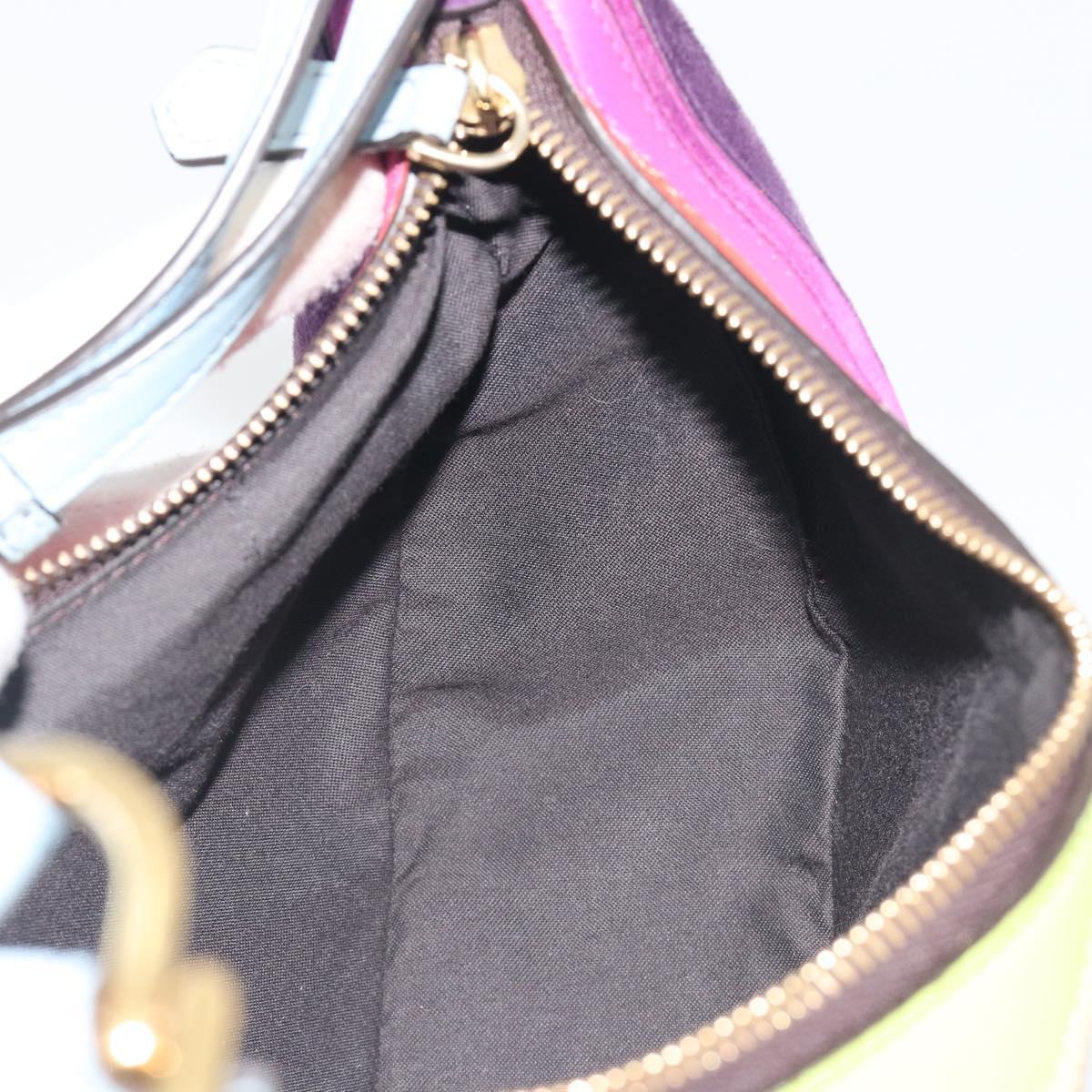 FENDI Graffiti Shoulder Bag Leather Multicolor Gold Auth 197520M