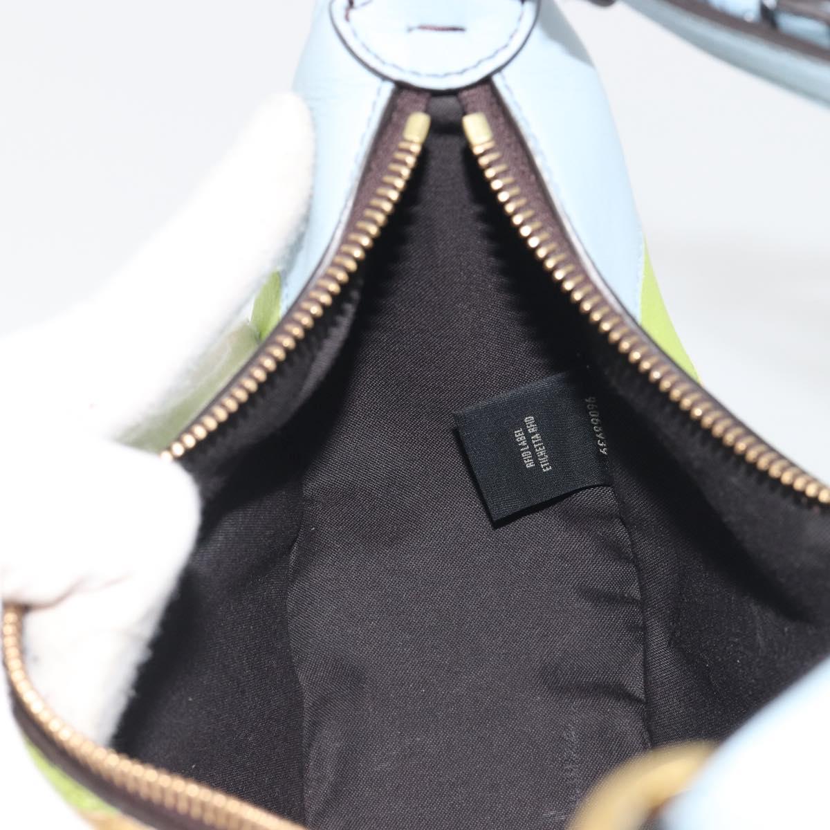FENDI Graffiti Shoulder Bag Leather Multicolor Gold Auth 197520M