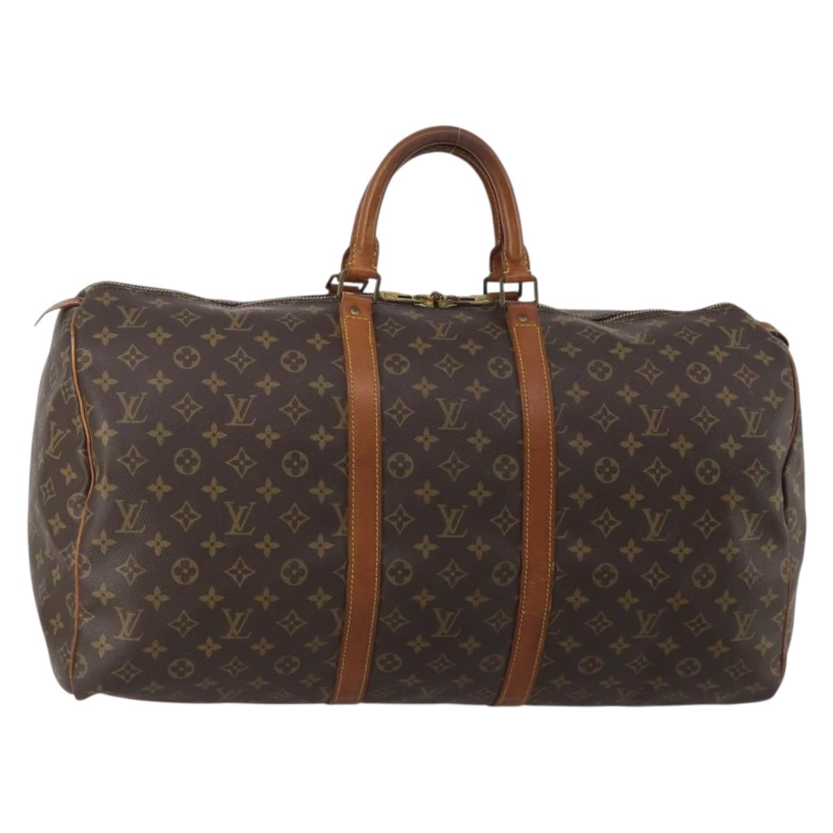 LOUIS VUITTON Monogram Keepall 55 Boston Bag M41424 LV Auth 197524