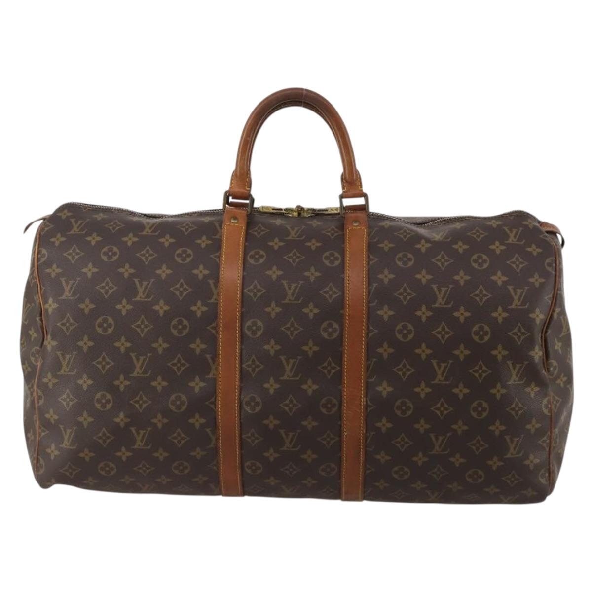 LOUIS VUITTON Monogram Keepall 55 Boston Bag M41424 LV Auth 197524