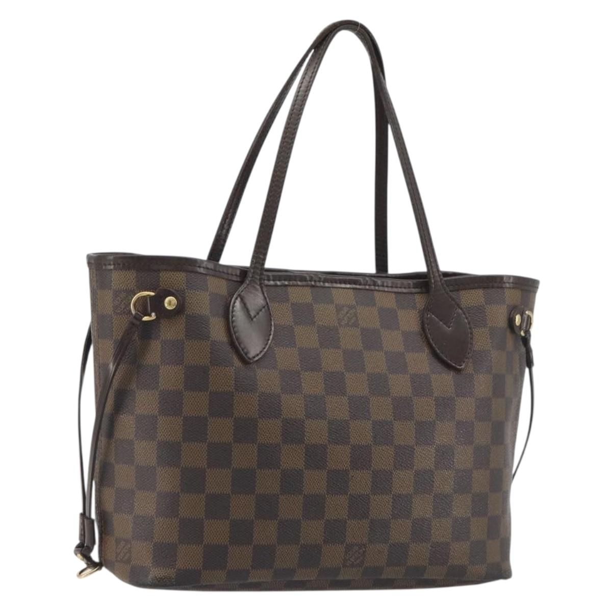LOUIS VUITTON Damier Ebene Neverfull PM Tote Bag N51109 LV Auth 197530