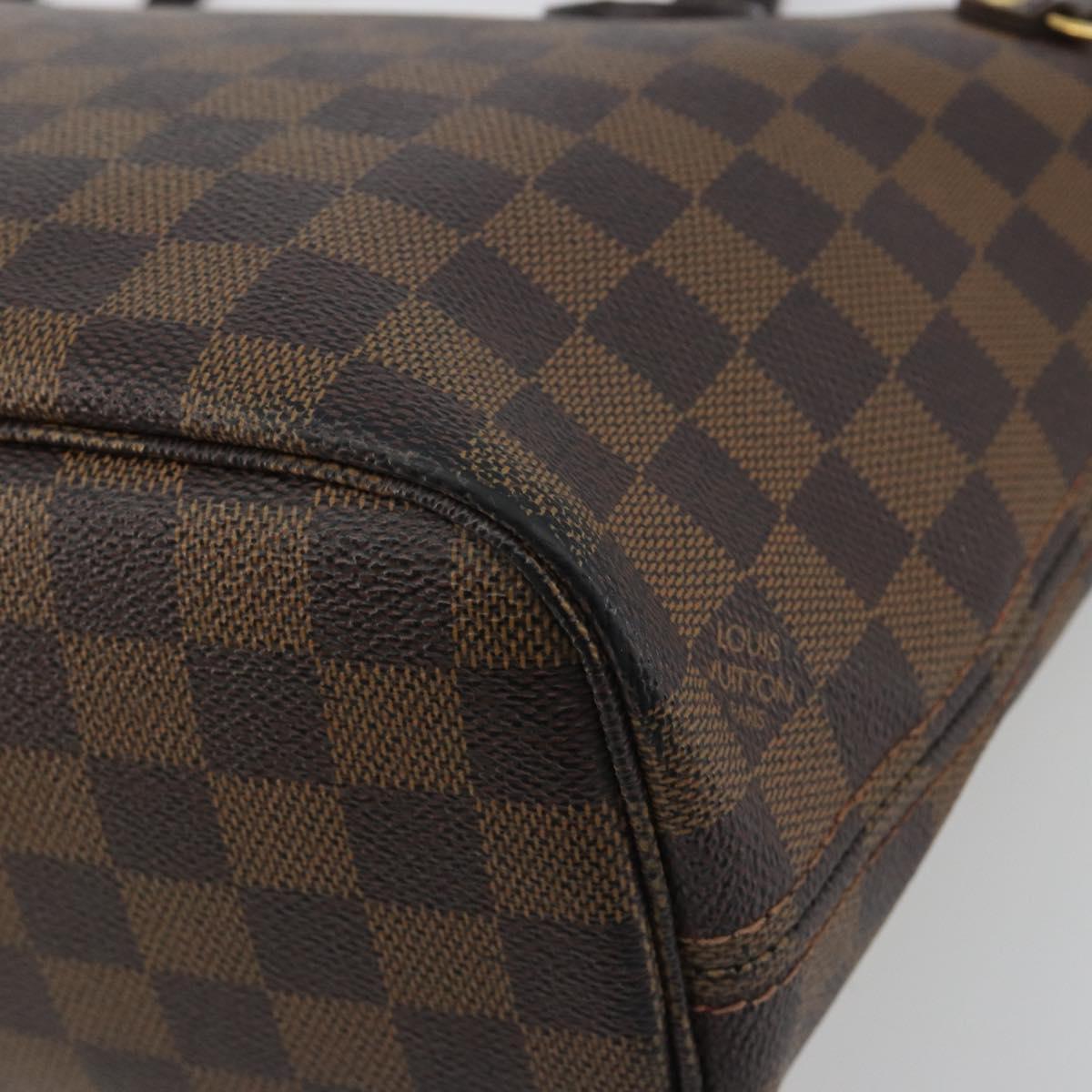 LOUIS VUITTON Damier Ebene Neverfull PM Tote Bag N51109 LV Auth 197530