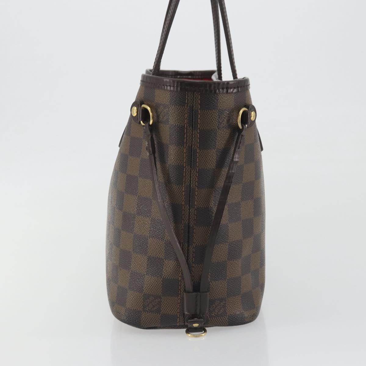 LOUIS VUITTON Damier Ebene Neverfull PM Tote Bag N51109 LV Auth 197530