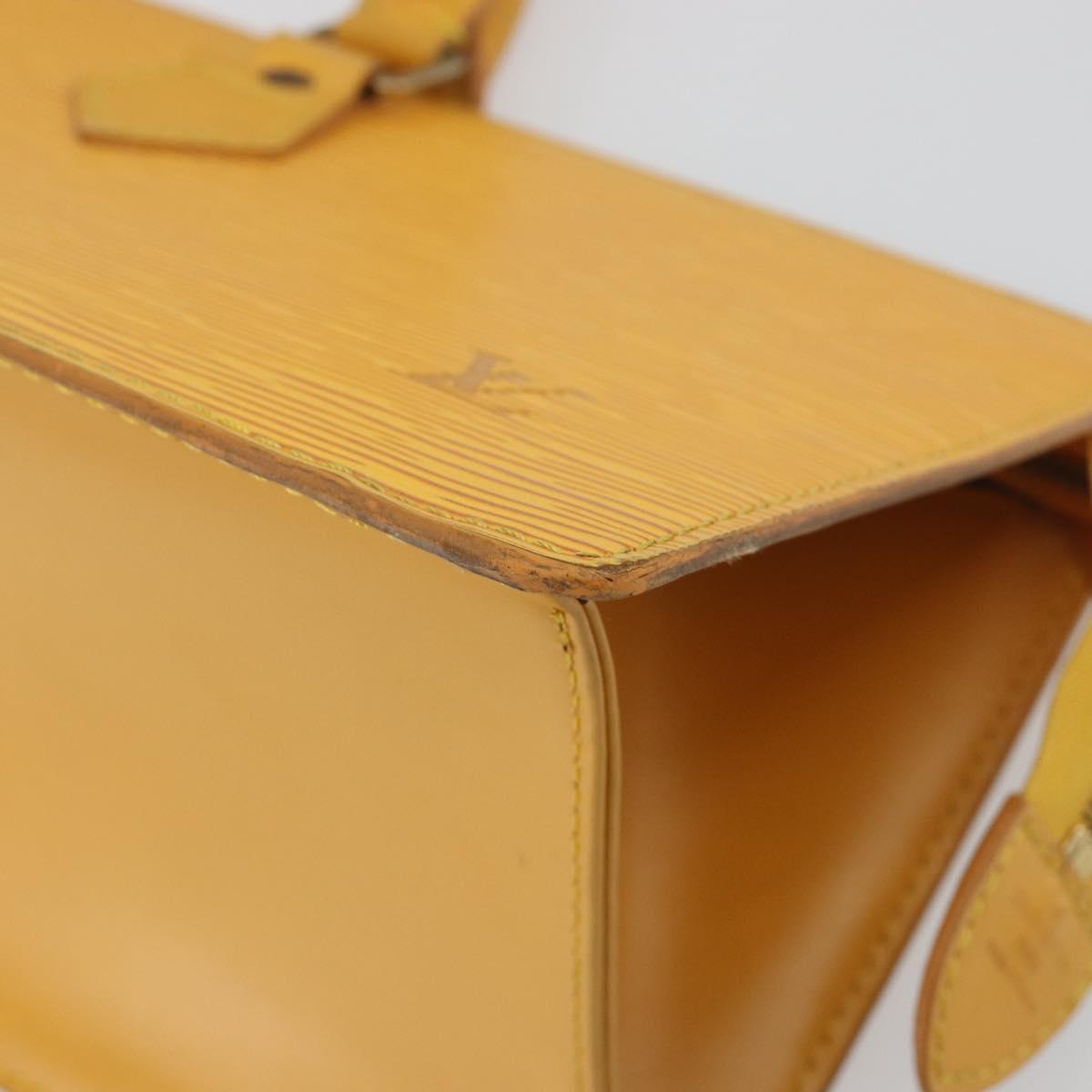 LOUIS VUITTON Epi Sac Triangle Hand Bag Yellow M52099 LV Auth 197531