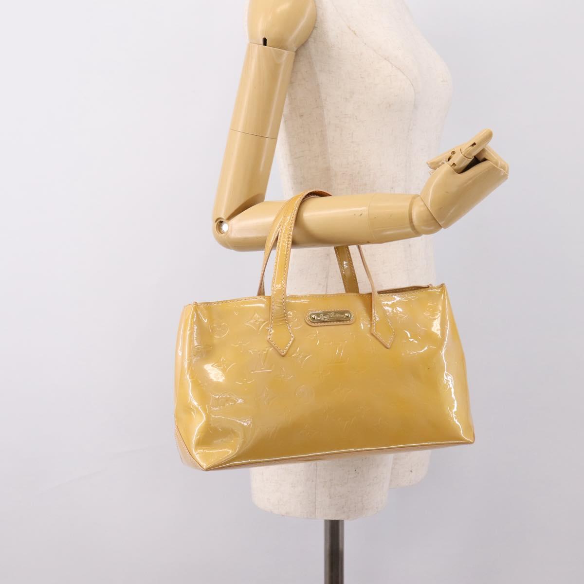 LOUIS VUITTON Monogram Vernis Wilshire PM Rose Flow Lantern M91642 Auth 197533