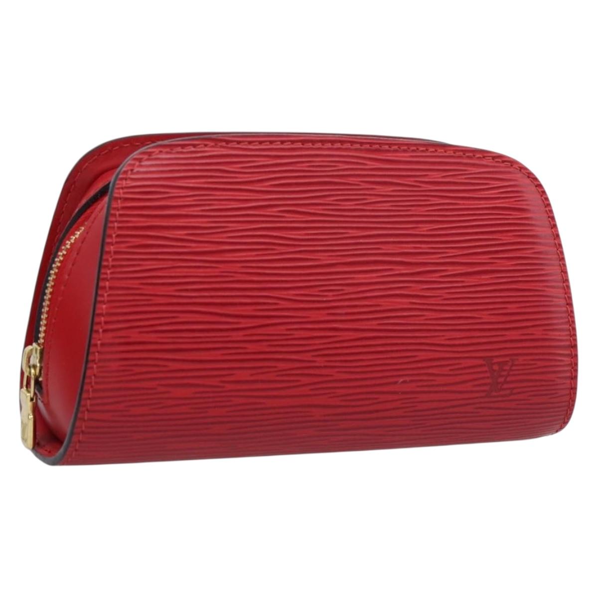 LOUIS VUITTON Epi Dauphine PM Pouch Castilian Red M48447 LV Auth 197541
