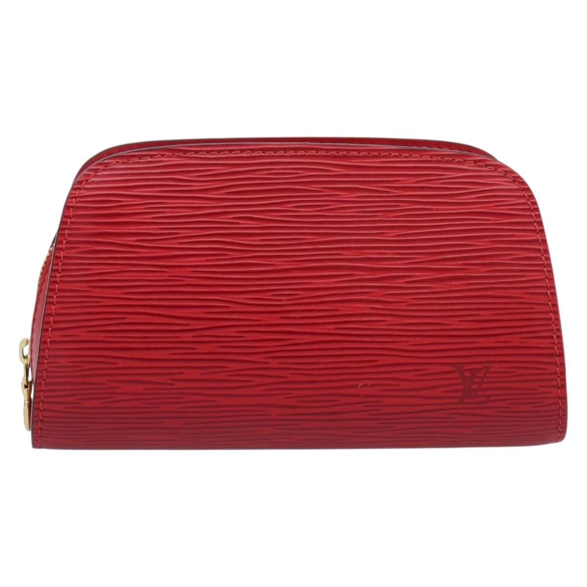 LOUIS VUITTON Epi Dauphine PM Pouch Castilian Red M48447 LV Auth 197541