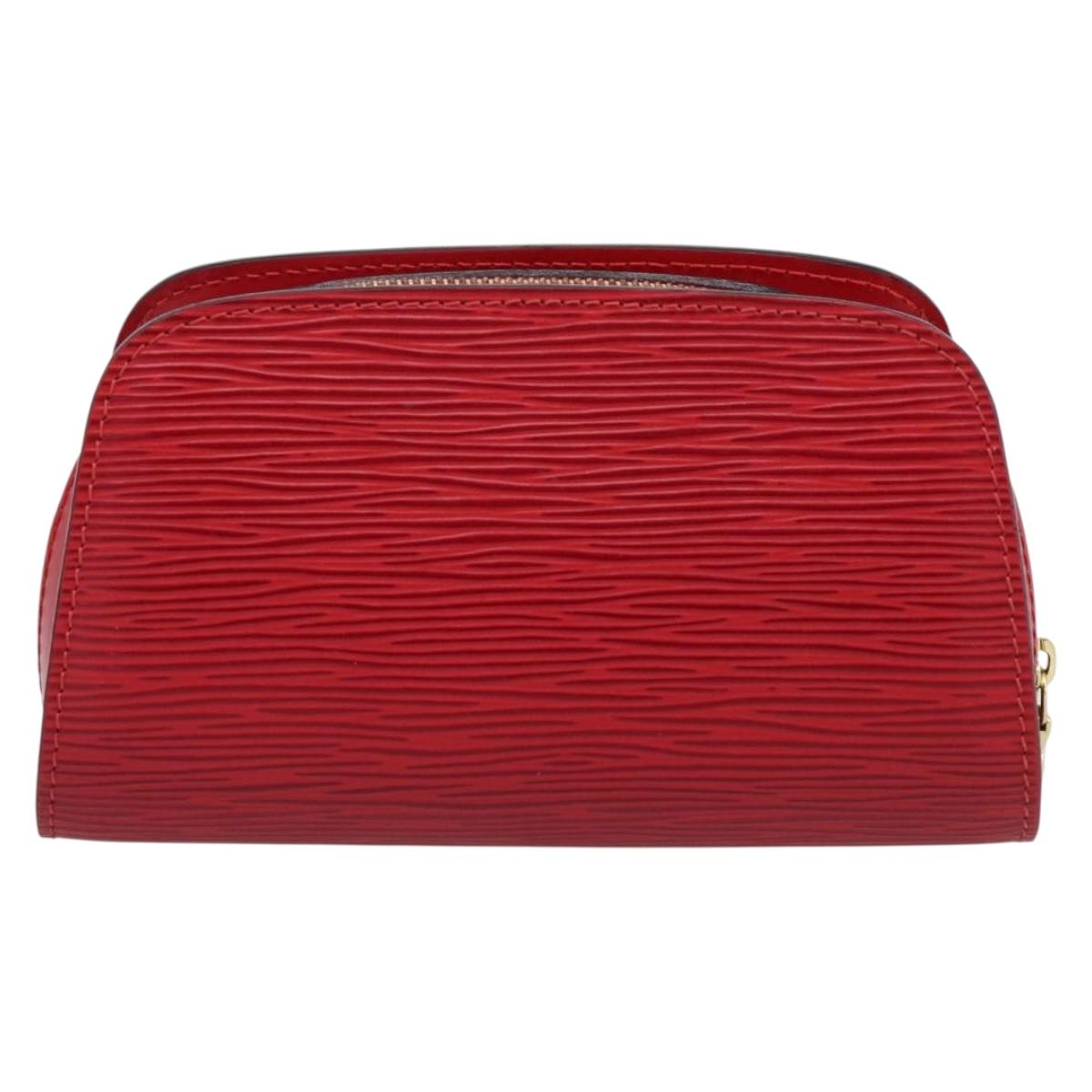 LOUIS VUITTON Epi Dauphine PM Pouch Castilian Red M48447 LV Auth 197541