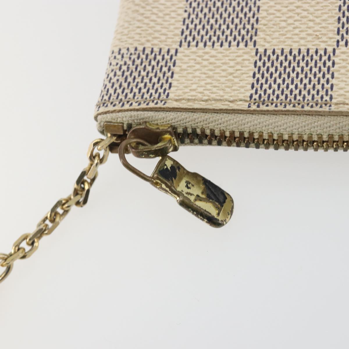 LOUIS VUITTON Damier Azur Pochette Cles Coin Purse N62659 LV Auth 197548