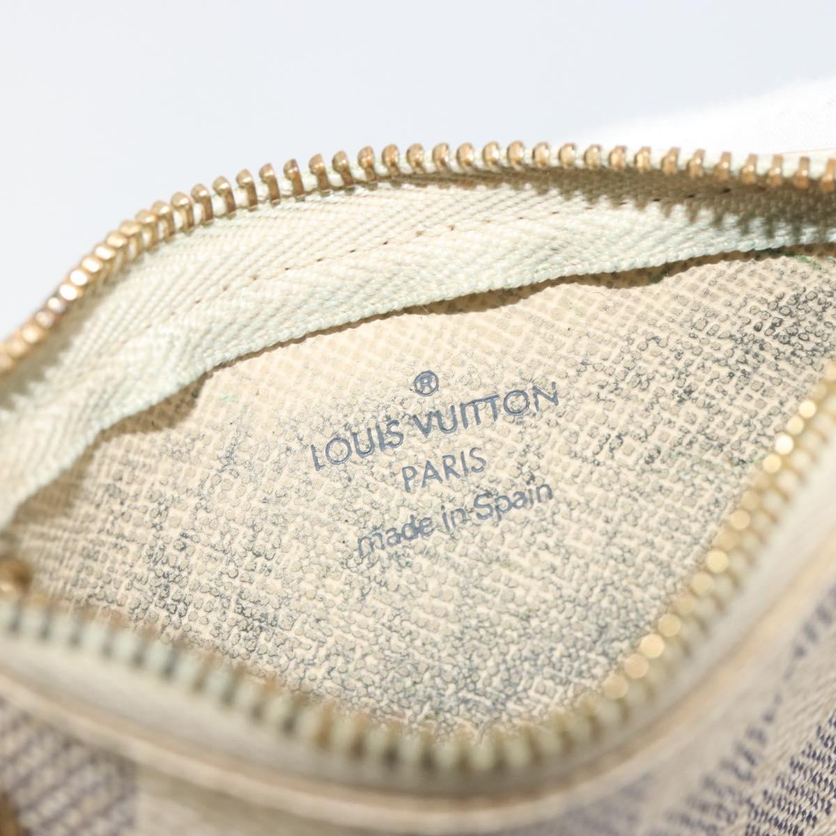 LOUIS VUITTON Damier Azur Pochette Cles Coin Purse N62659 LV Auth 197548