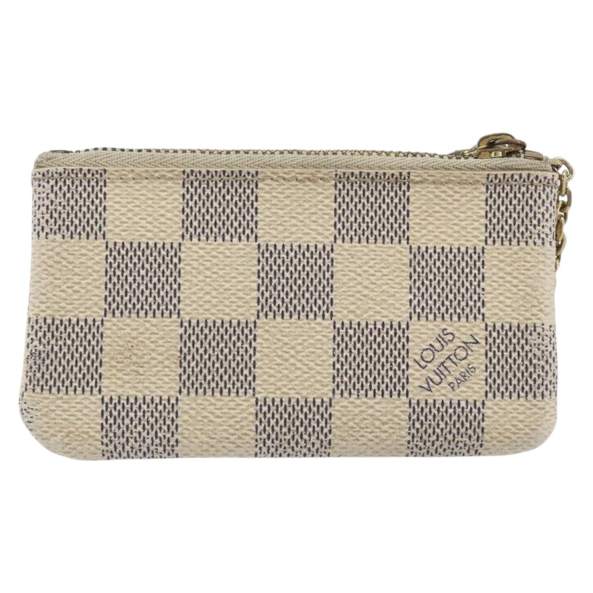 LOUIS VUITTON Damier Azur Pochette Cles Coin Purse N62659 LV Auth 197548