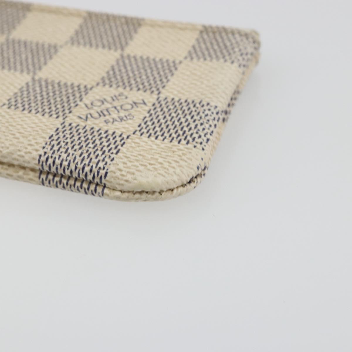 LOUIS VUITTON Damier Azur Pochette Cles Coin Purse N62659 LV Auth 197548