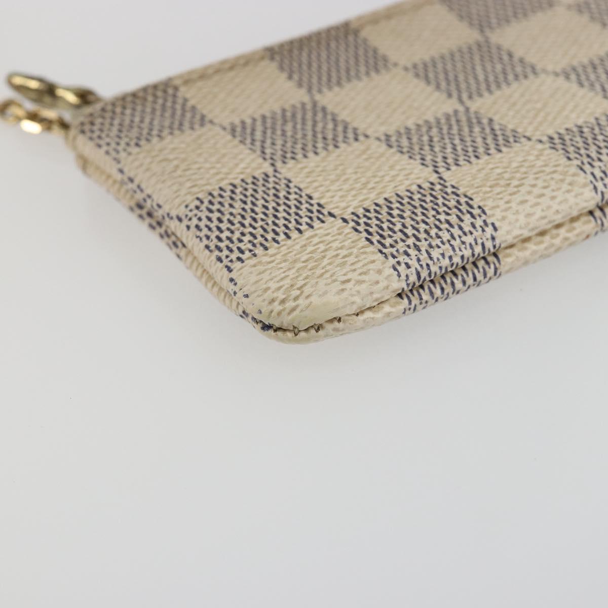 LOUIS VUITTON Damier Azur Pochette Cles Coin Purse N62659 LV Auth 197548