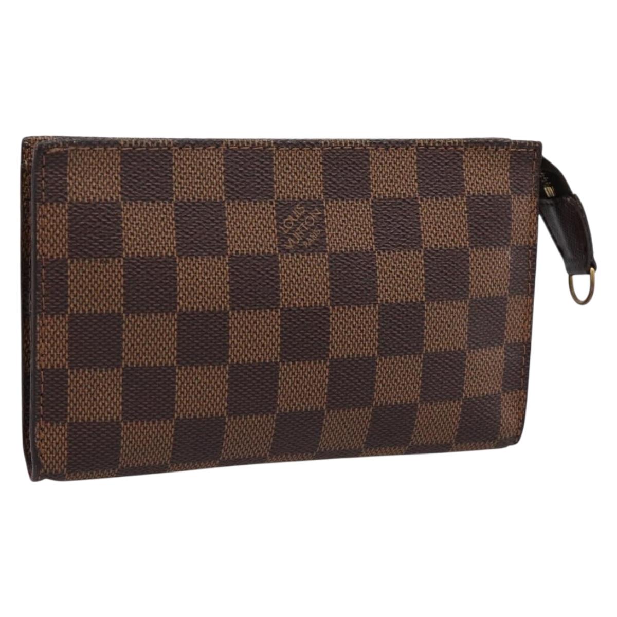 LOUIS VUITTON Damier Ebene Marais Pouch LV Auth 197549