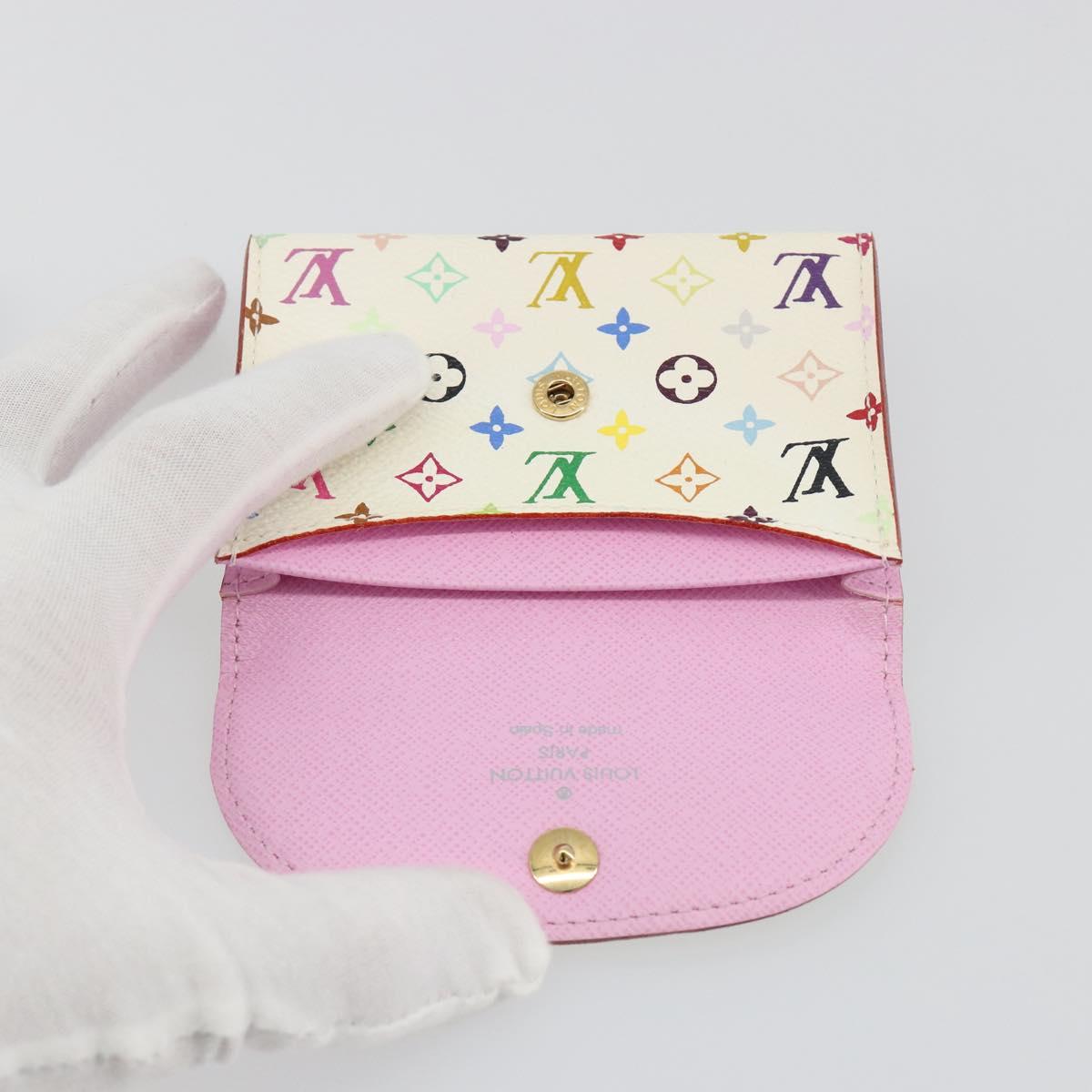 LOUIS VUITTON Monogram Multicolor Anvelop Cult De Vuitto Card Case White M66557 LV Auth 197551V
