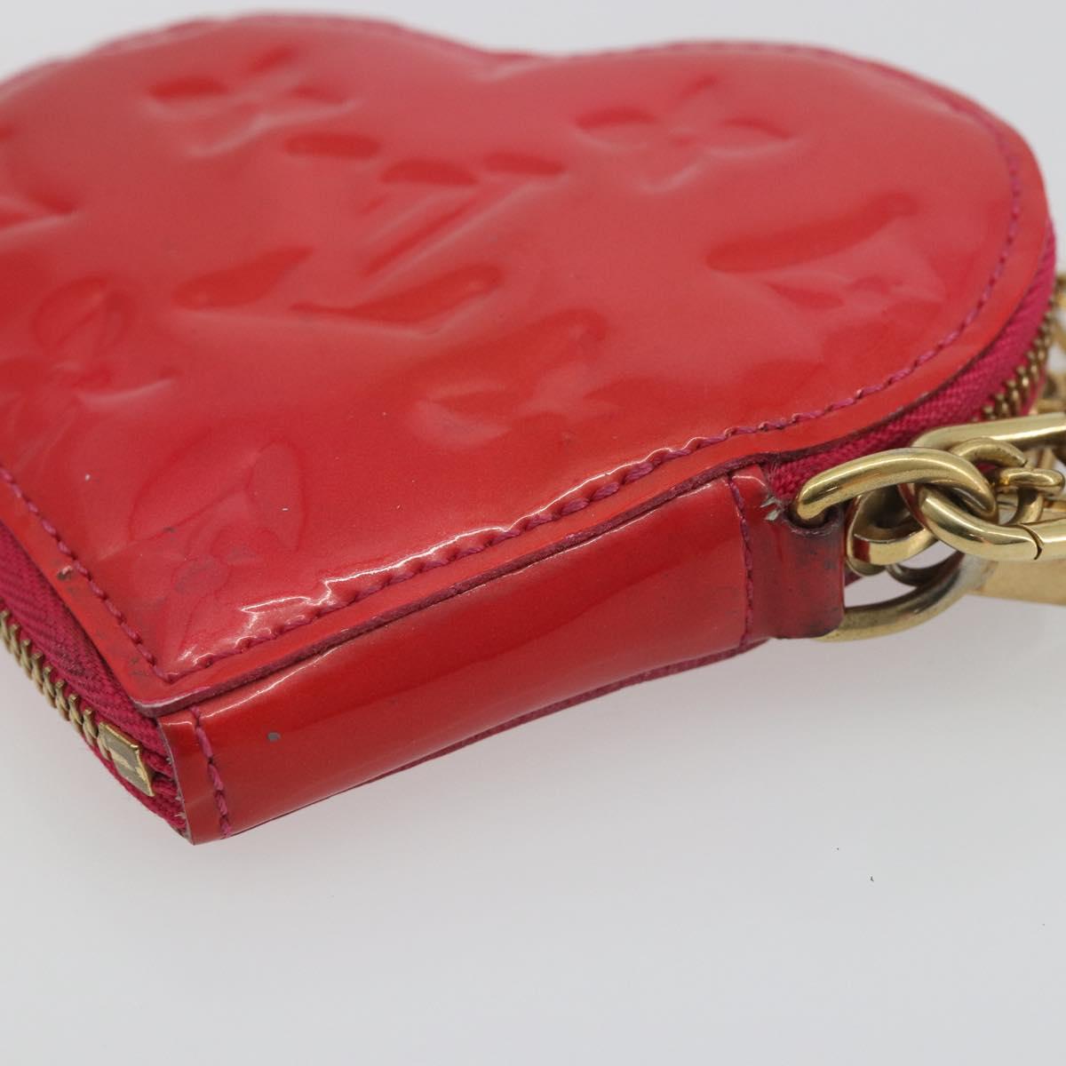 LOUIS VUITTON Monogram Vernis Porte Monnaie Coeur Rose Pop M93657 LV Auth 197555