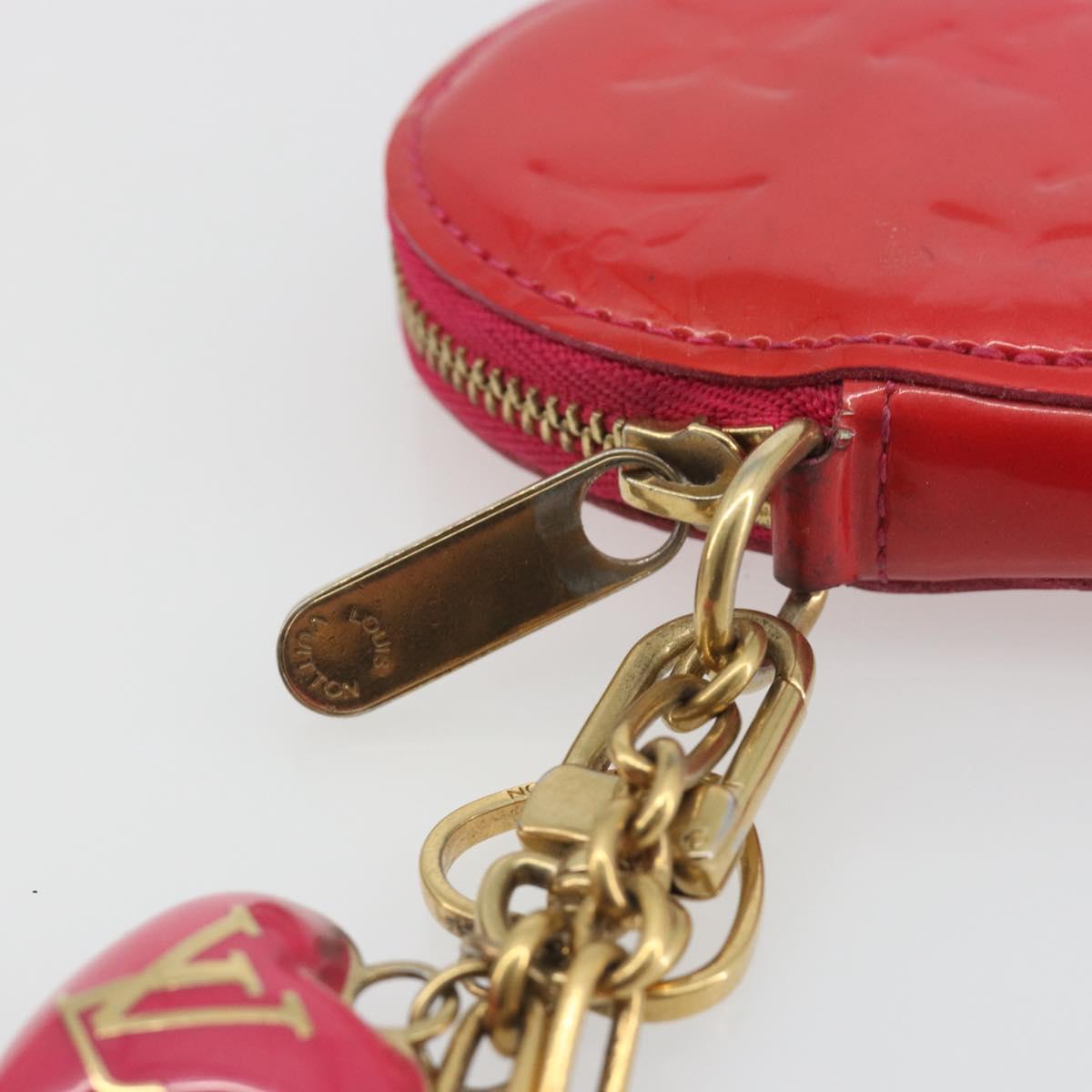 LOUIS VUITTON Monogram Vernis Porte Monnaie Coeur Rose Pop M93657 LV Auth 197555
