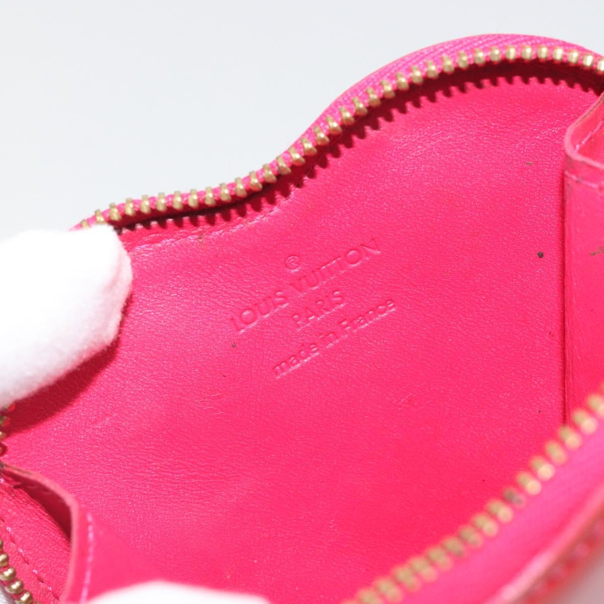 LOUIS VUITTON Monogram Vernis Porte Monnaie Coeur Rose Pop M93657 LV Auth 197555