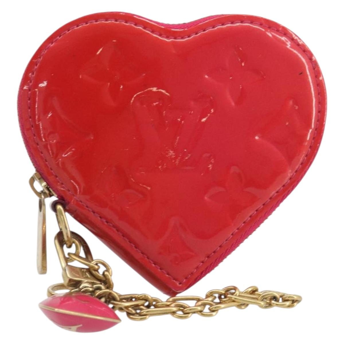 LOUIS VUITTON Monogram Vernis Porte Monnaie Coeur Rose Pop M93657 LV Auth 197555