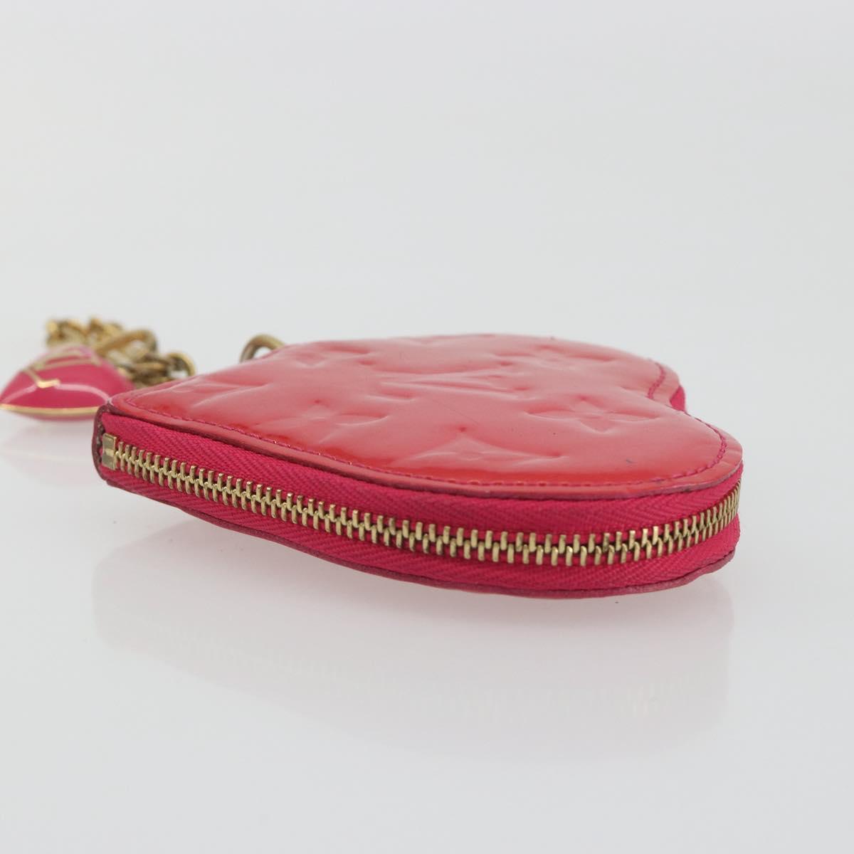LOUIS VUITTON Monogram Vernis Porte Monnaie Coeur Rose Pop M93657 LV Auth 197555