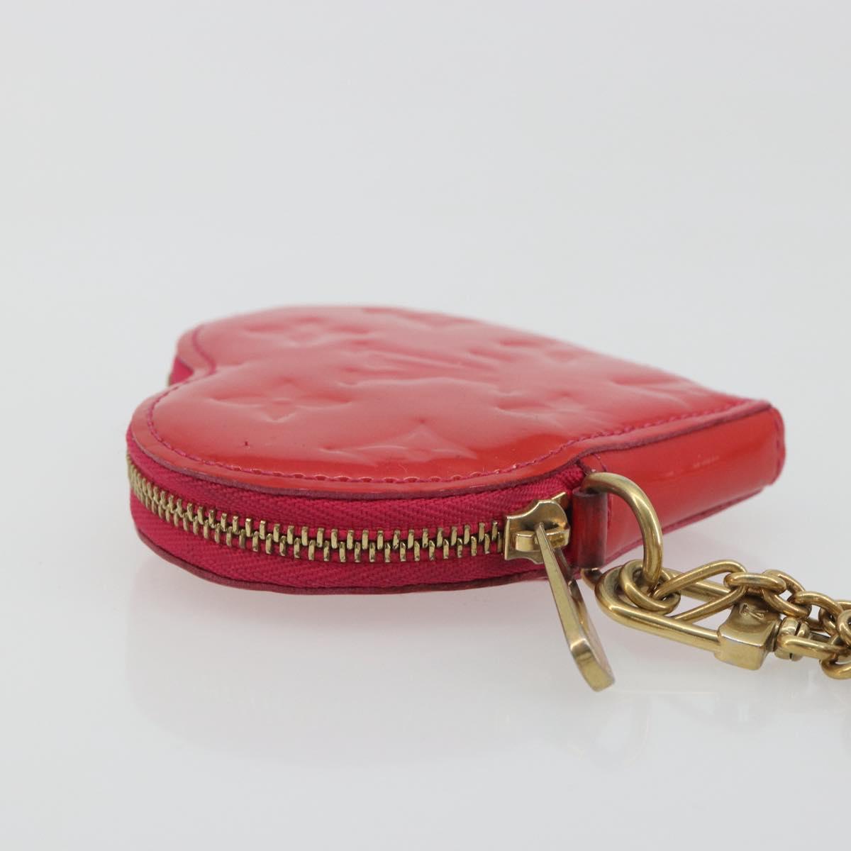 LOUIS VUITTON Monogram Vernis Porte Monnaie Coeur Rose Pop M93657 LV Auth 197555