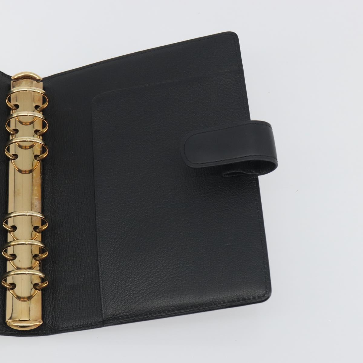 LOUIS VUITTON Nomad Agenda MM Day Planner Cover Black R20478 LV Auth 197557A