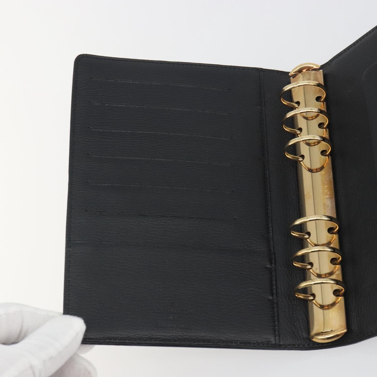 LOUIS VUITTON Nomad Agenda MM Day Planner Cover Black R20478 LV Auth 197557A
