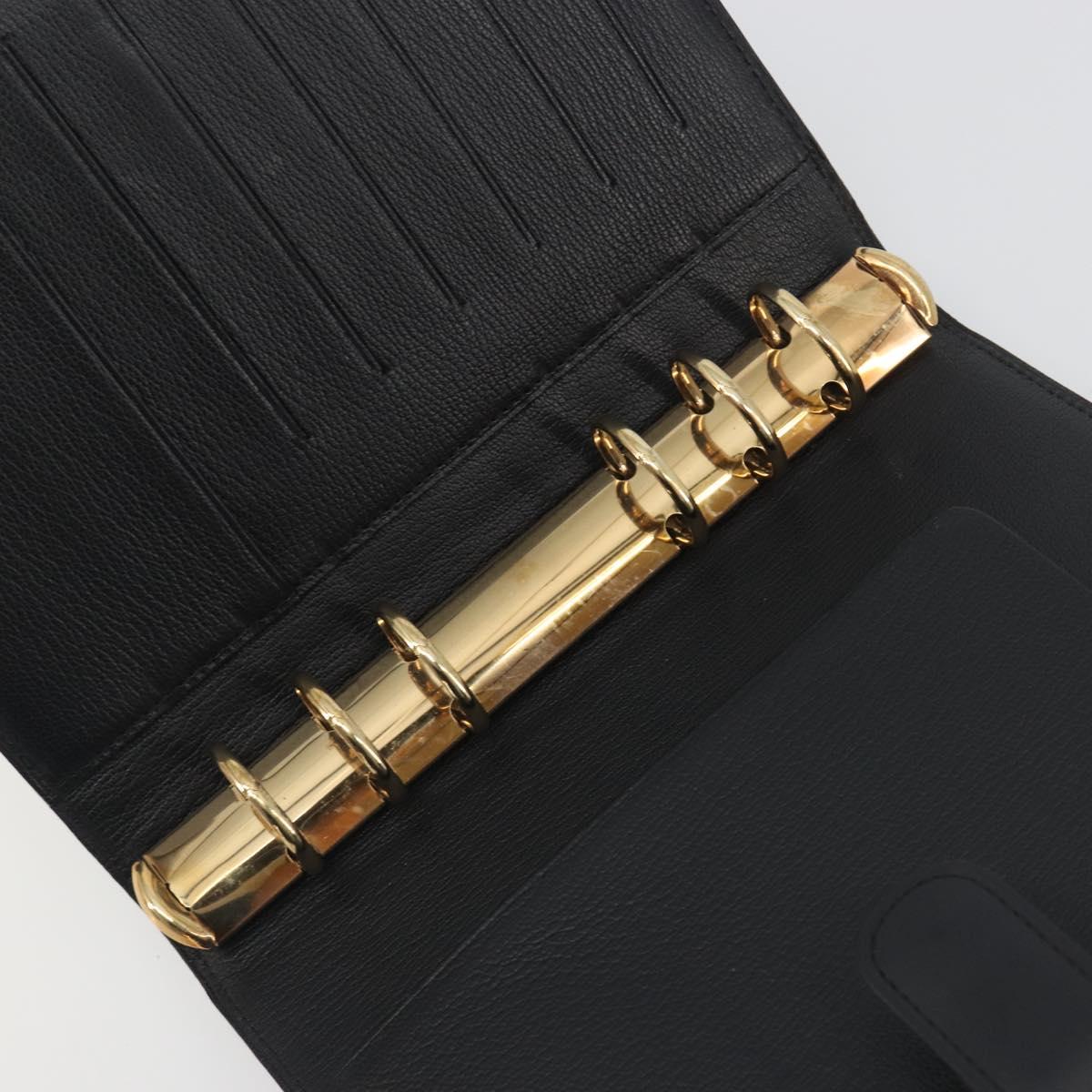 LOUIS VUITTON Nomad Agenda MM Day Planner Cover Black R20478 LV Auth 197557A