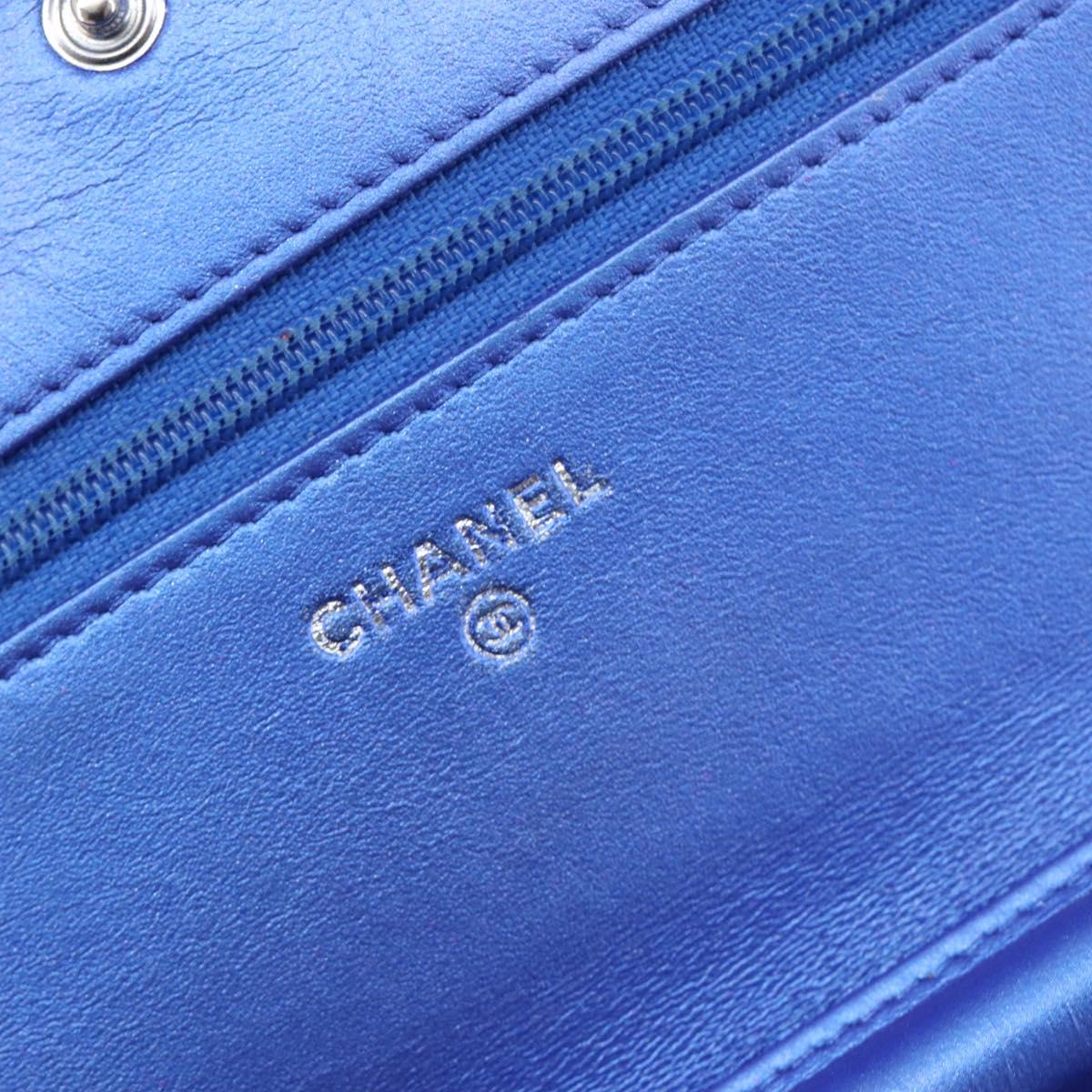 CHANEL Matelasse Boy Chanel Chain Shoulder Wallet Patent Leather CC Auth 197570A