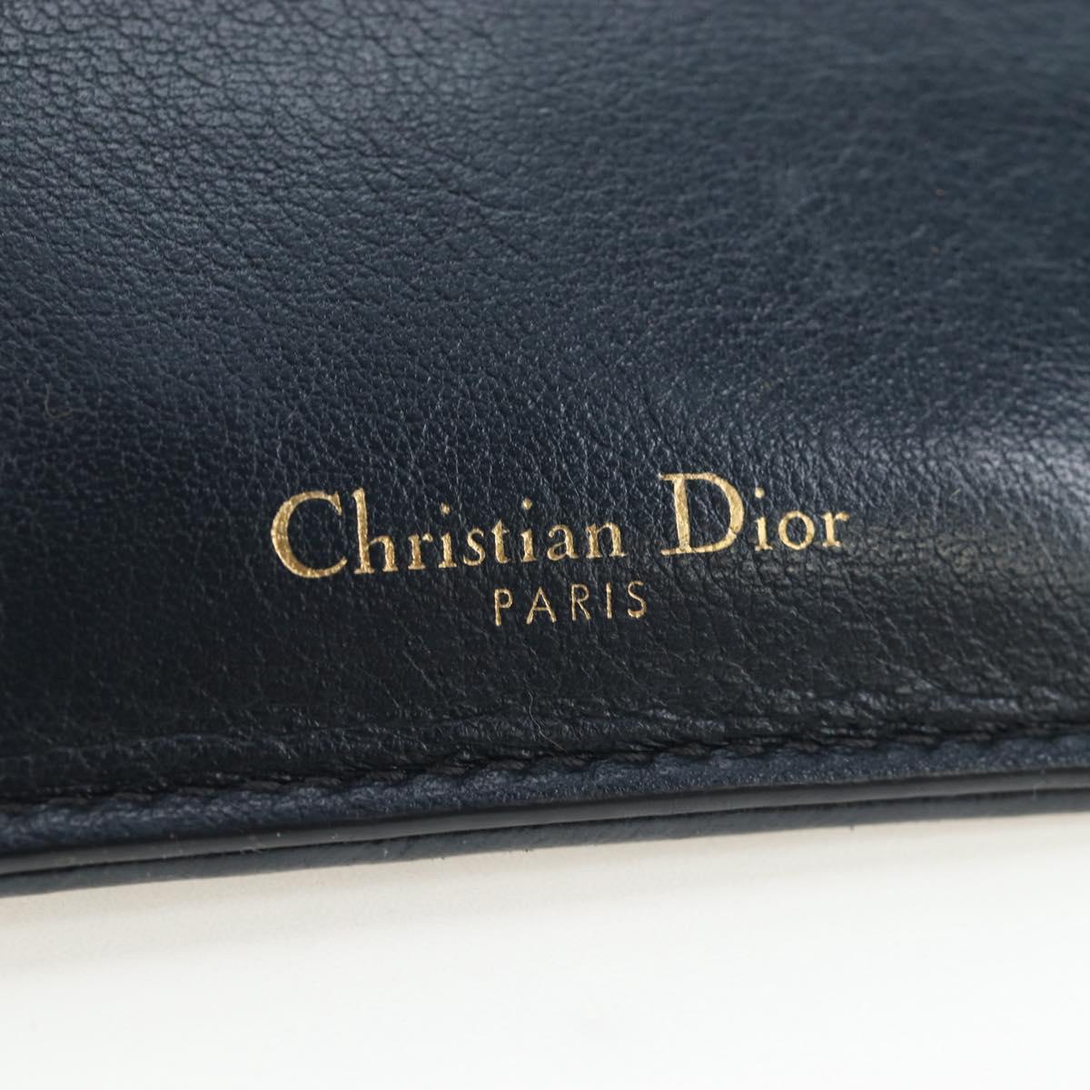 Christian Dior Trotter Canvas 30 Montaigne Diorissimo Bag Navy Gold Auth 197573M