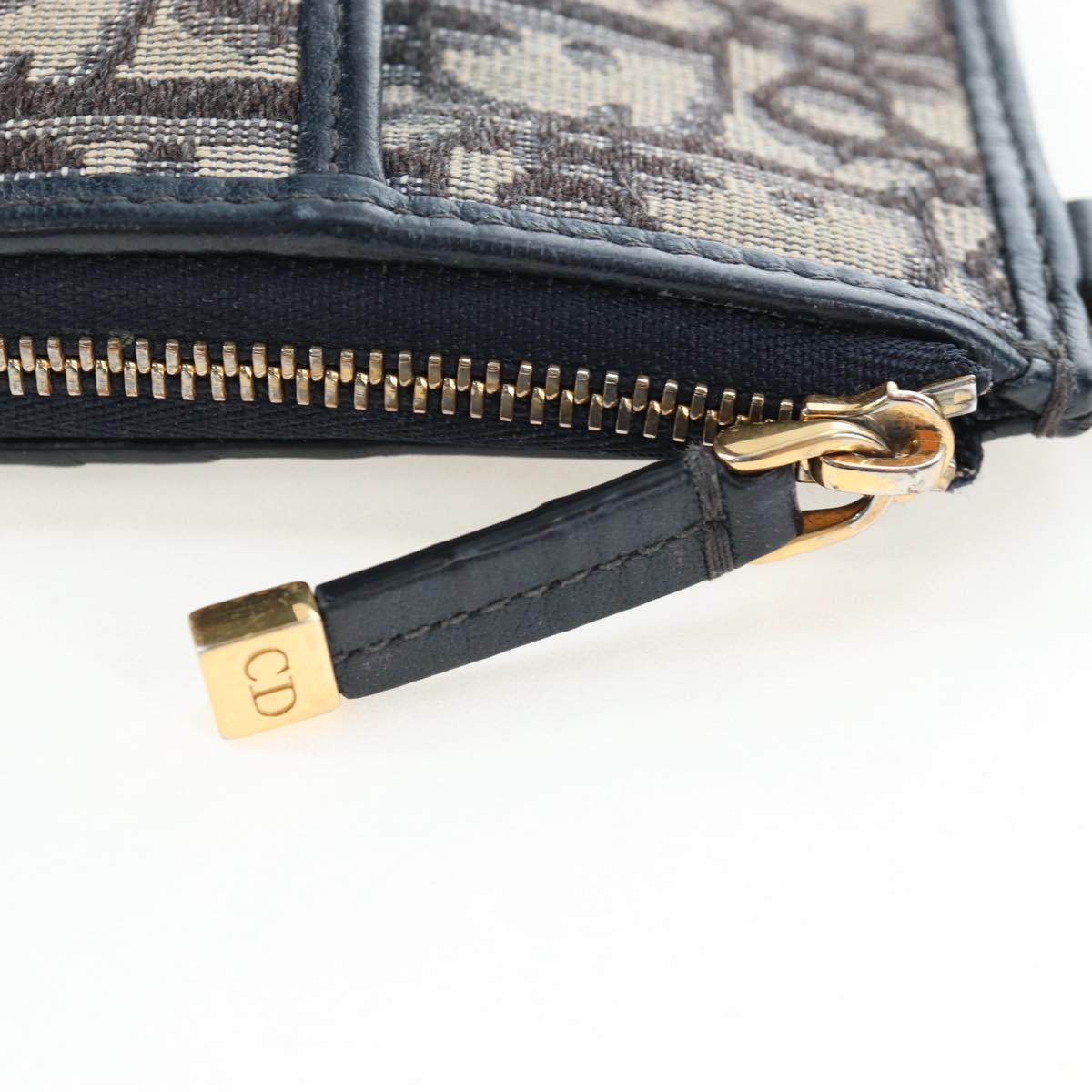 Christian Dior Trotter Canvas 30 Montaigne Diorissimo Bag Navy Gold Auth 197573M