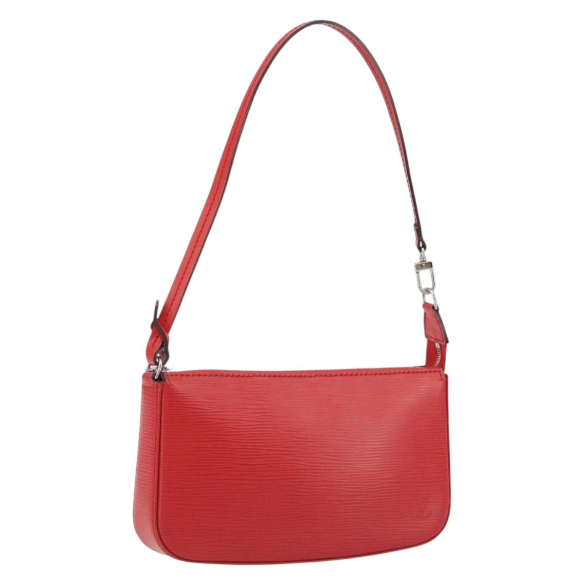 LOUIS VUITTON Epi Pochette Accessoires Pouch Carmine M40776 LV Auth 197580V