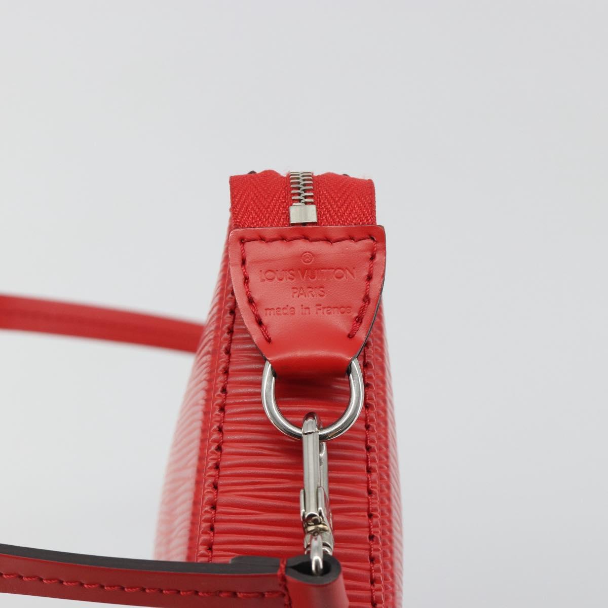 LOUIS VUITTON Epi Pochette Accessoires Pouch Carmine M40776 LV Auth 197580V
