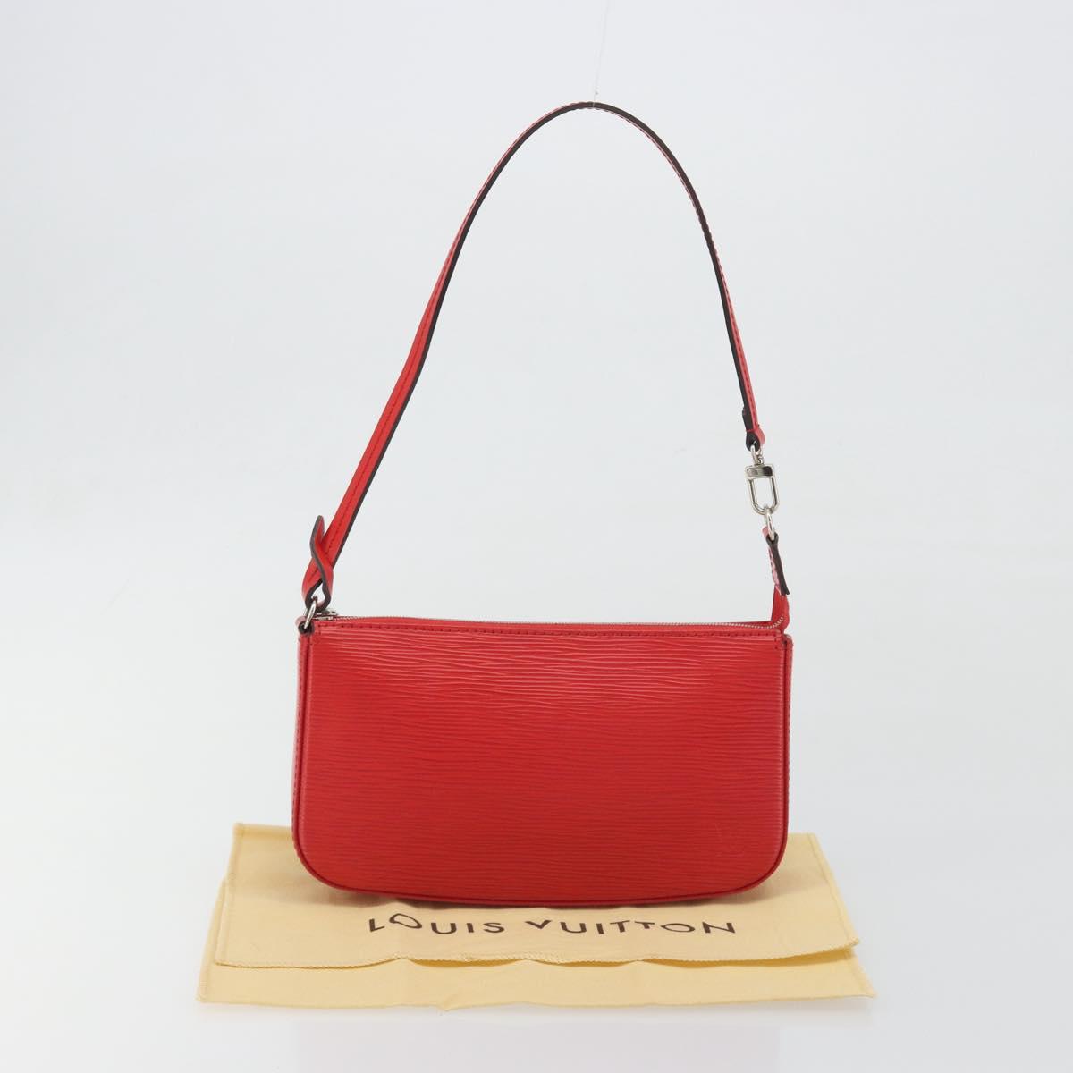 LOUIS VUITTON Epi Pochette Accessoires Pouch Carmine M40776 LV Auth 197580V