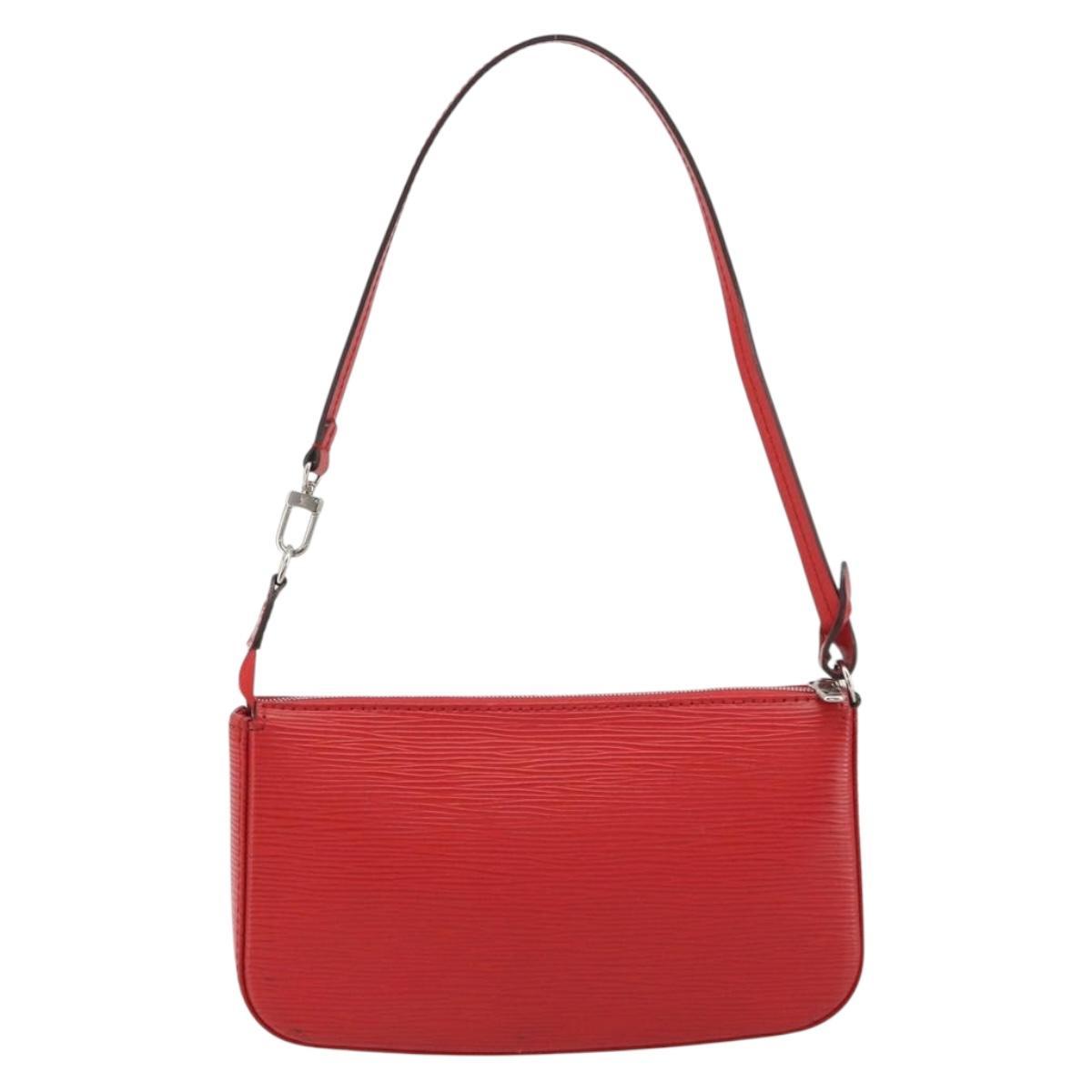 LOUIS VUITTON Epi Pochette Accessoires Pouch Carmine M40776 LV Auth 197580V