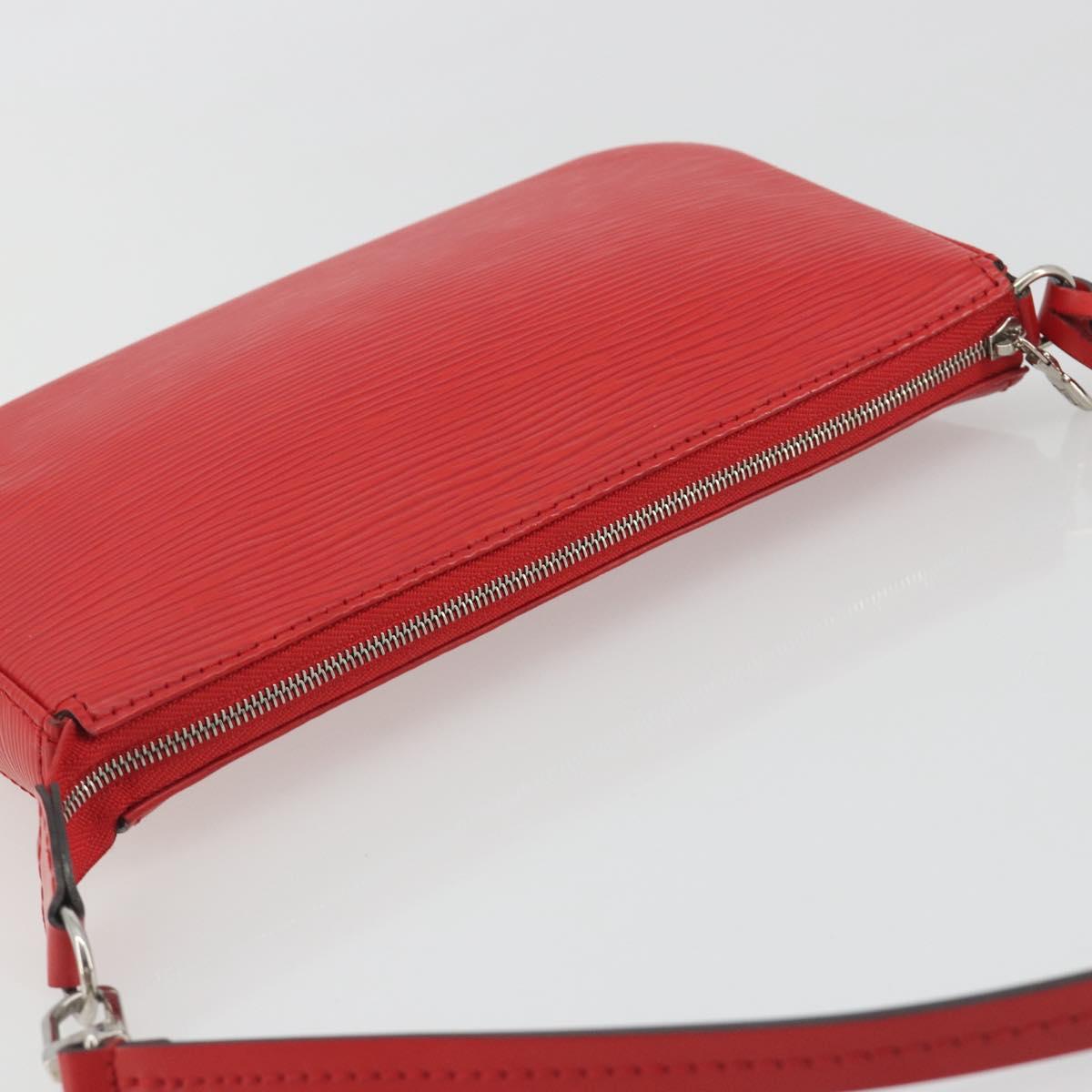 LOUIS VUITTON Epi Pochette Accessoires Pouch Carmine M40776 LV Auth 197580V